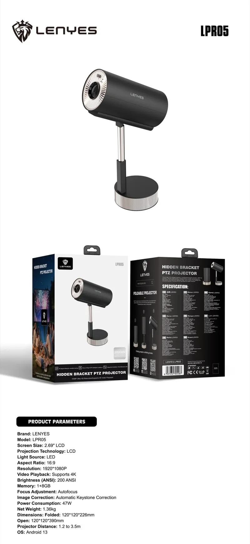 Lenyes Projector LPR05