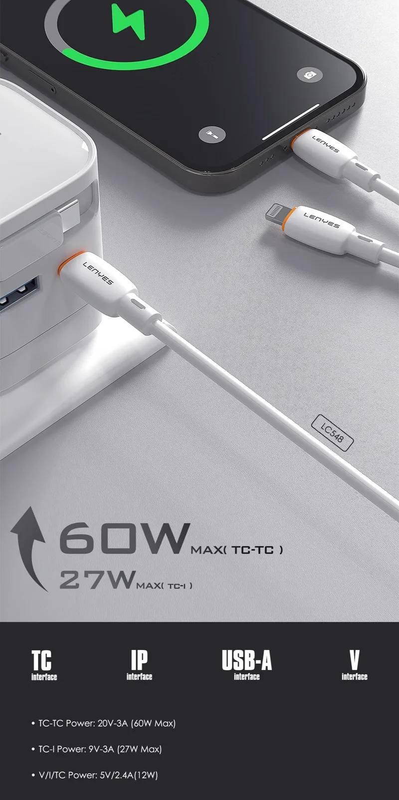 Lenyes USB-C to USB-C Cable LC548