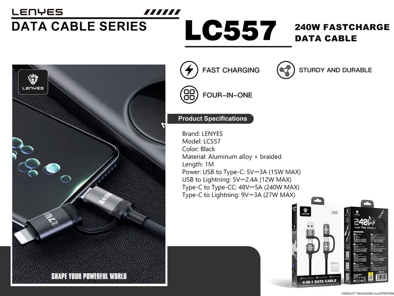 Lenyes 4-in-1 Braided Cable LC557