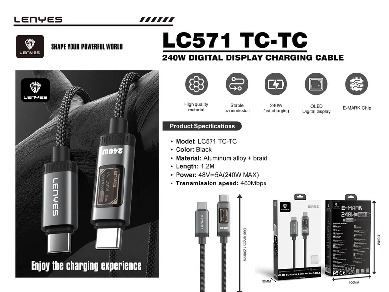 Lenyes USB-C to USB-C Cable LC571