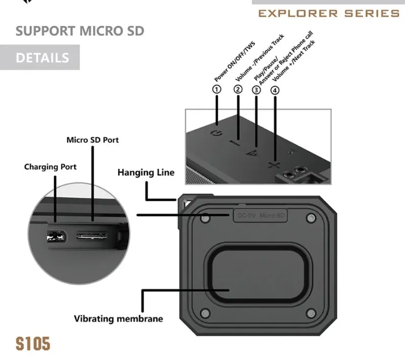 Lenyes Bluetooth Speaker S105