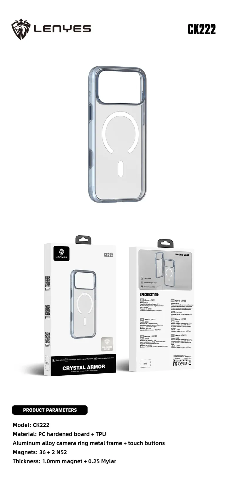 Lenyes Case for iPhone 17 CK222