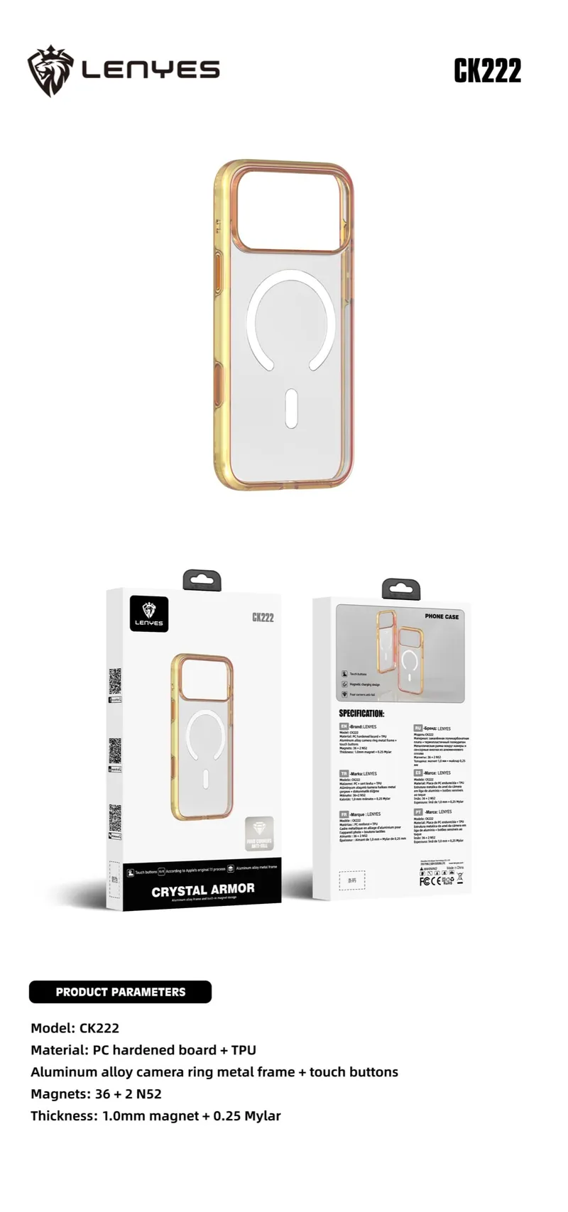 Lenyes Case for iPhone 17 Pro CK222