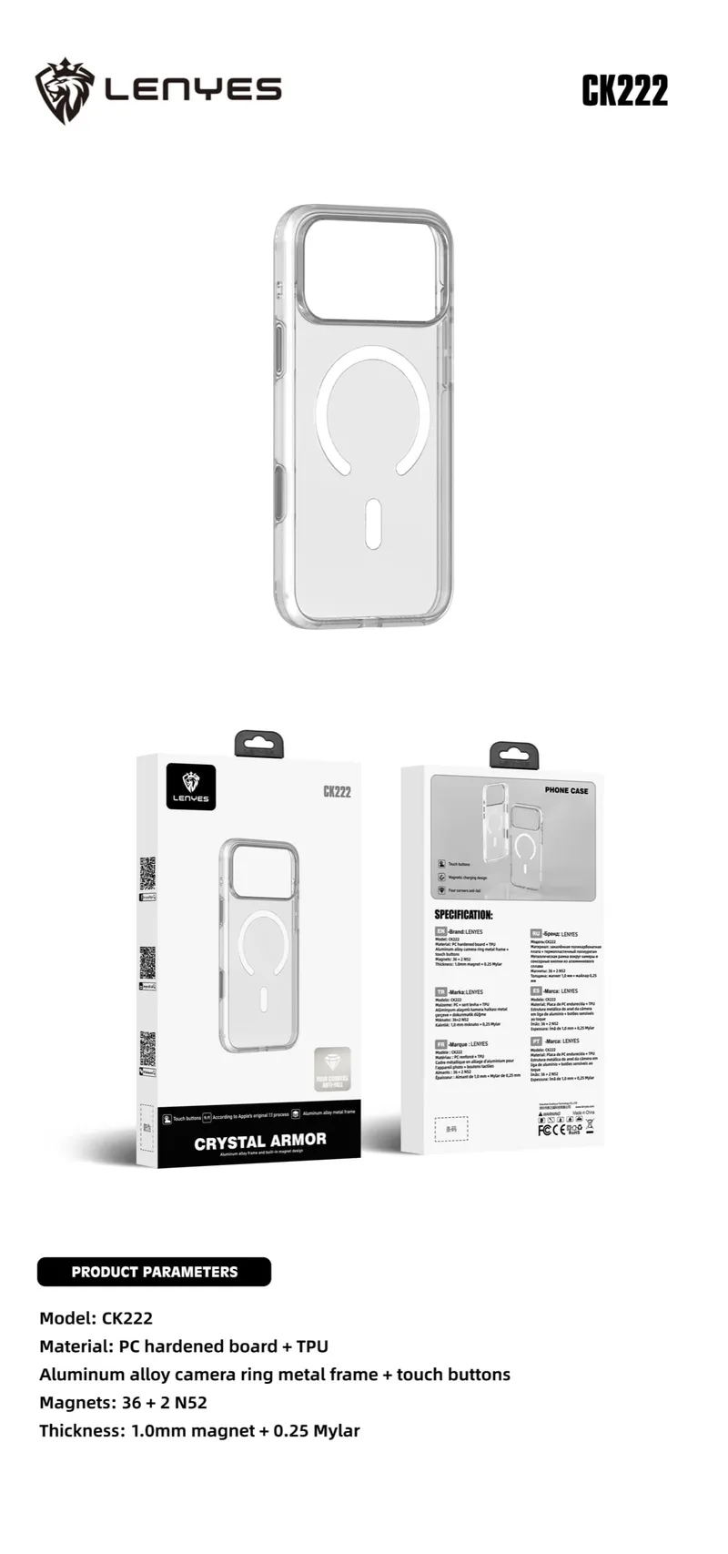 Lenyes Case for iPhone Air CK222