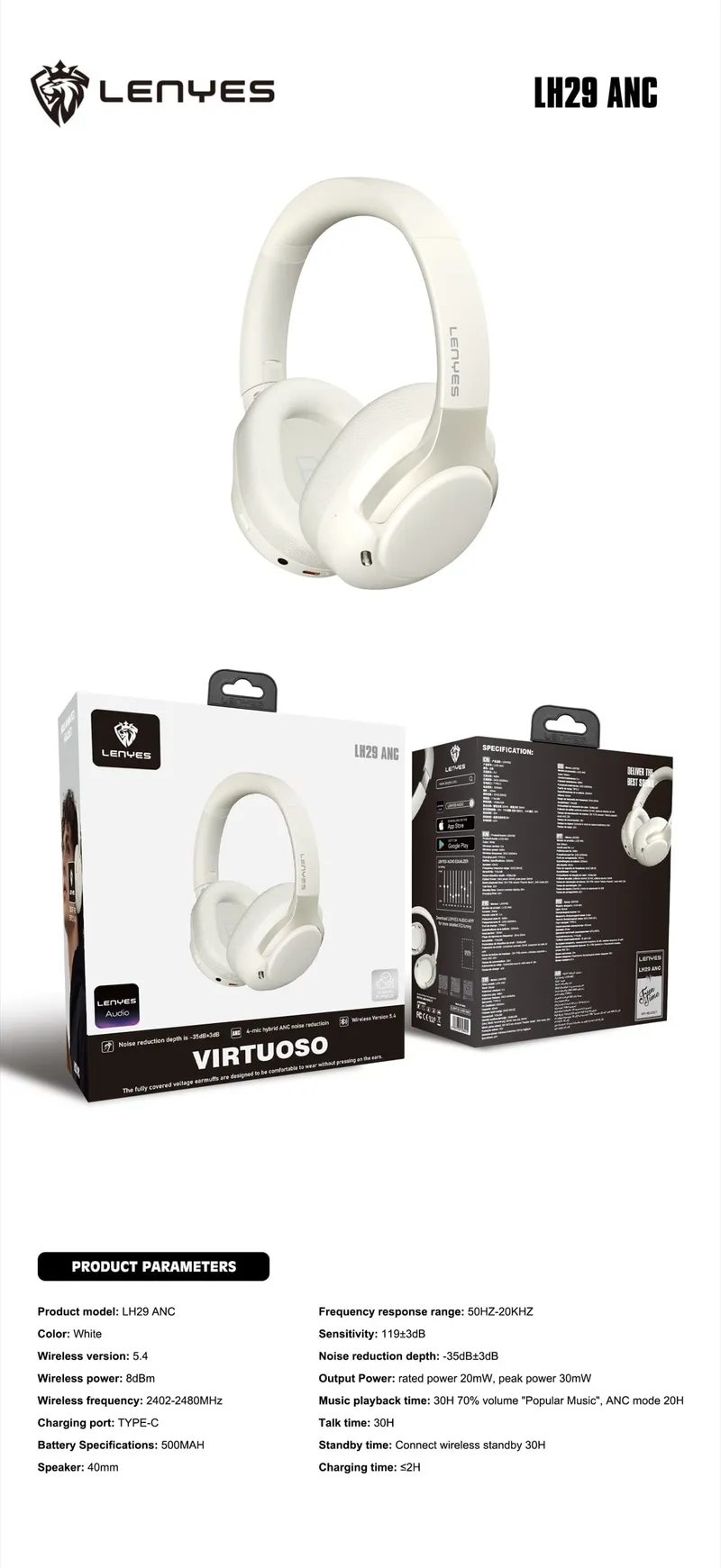 Lenyes ANC Headphones LH29