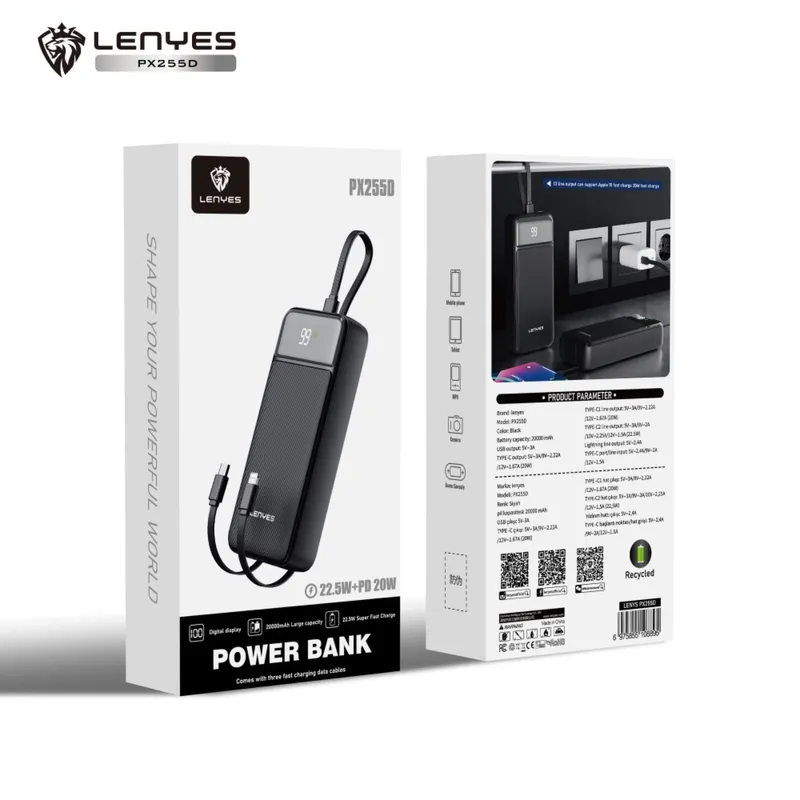 Lenyes 20,000 mAh Power Bank PX255D