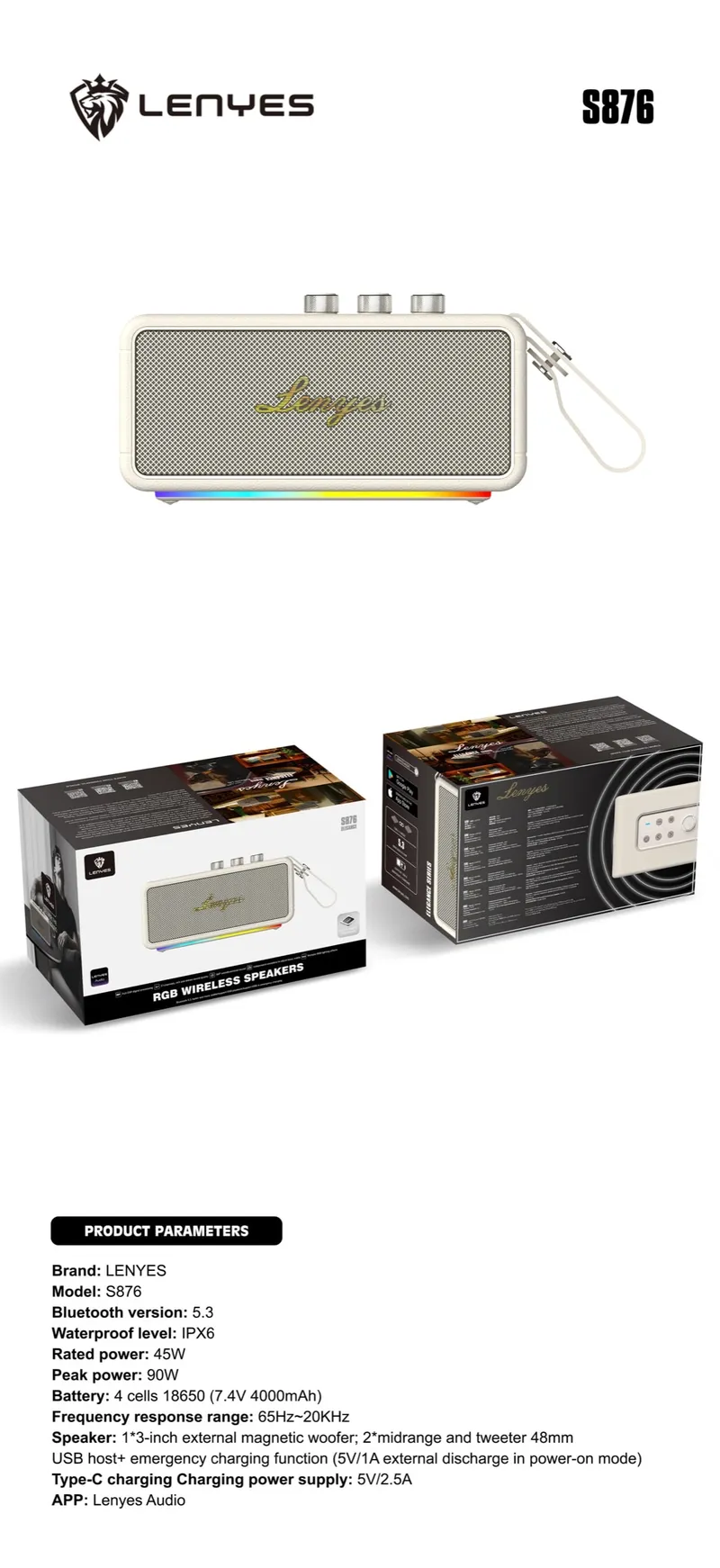 Lenyes Speaker S876